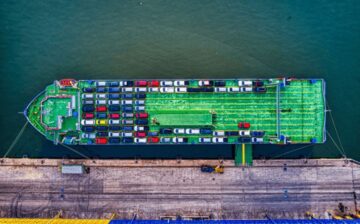 cargo ship at sea