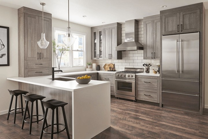 kitchen decorated with wood