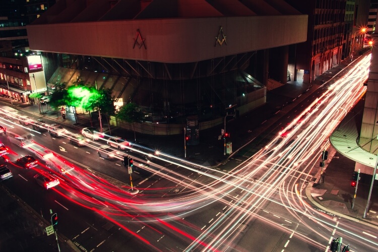 Sydney nighttime traffic