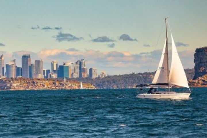 boat in australian water and coast