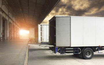 cargo truck waiting to be loaded