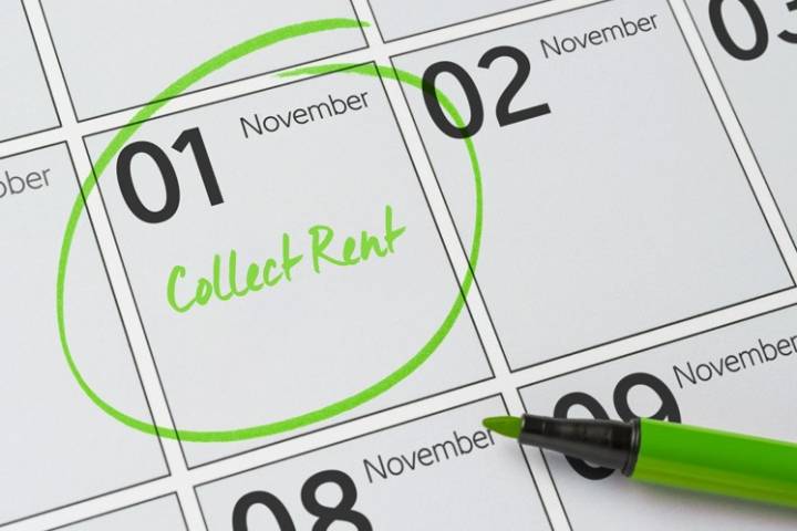 calendar with date marked rent collection