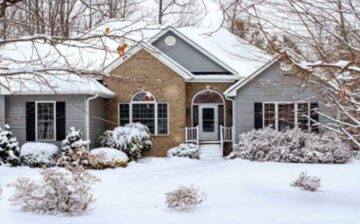 house with snow in winter