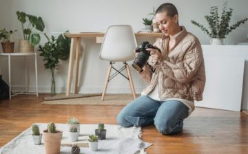 Woman transports home plants