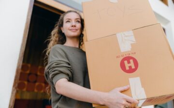 girl Moving Out a box