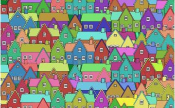 drawing of colorful houses