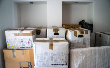 Boxes ready for the big move