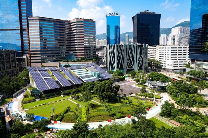 square with solar panels