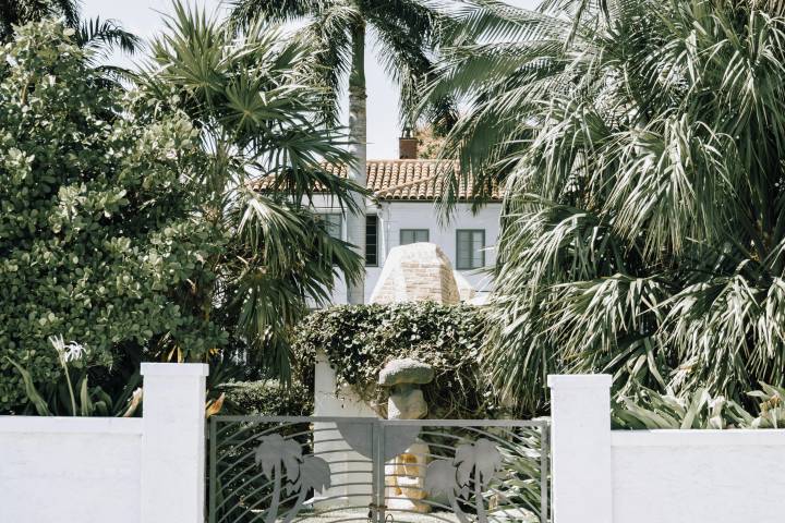 house entrance with plants