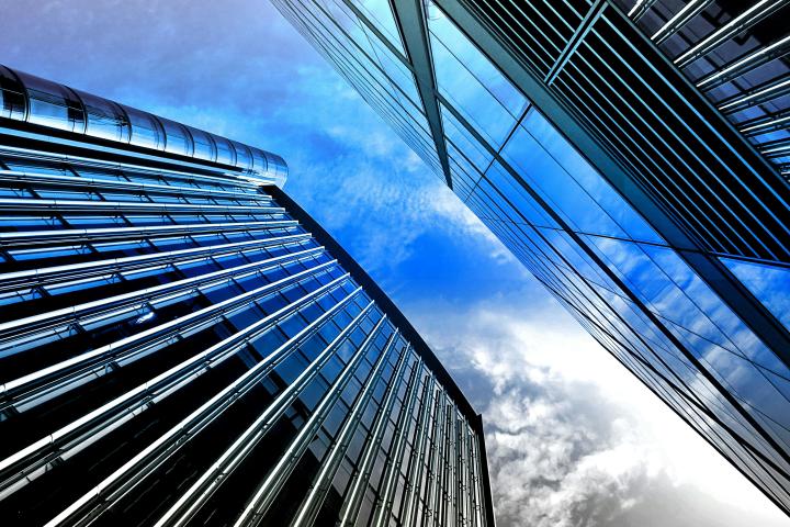 office buildings and sky