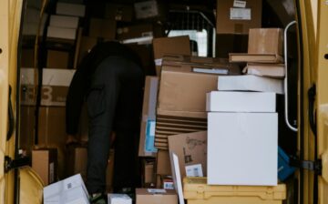 van full of packages for shipping