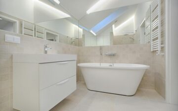 bathroom decorated in white