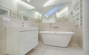 bathroom decorated in white