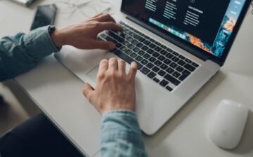 man working on computer