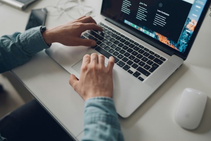 man working on computer