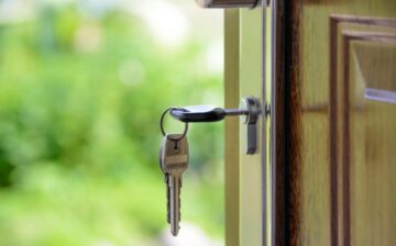 house door with key