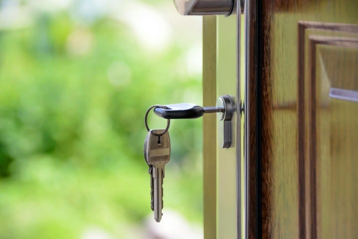 house door with key