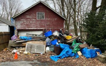 house with things outside waiting for junk removal