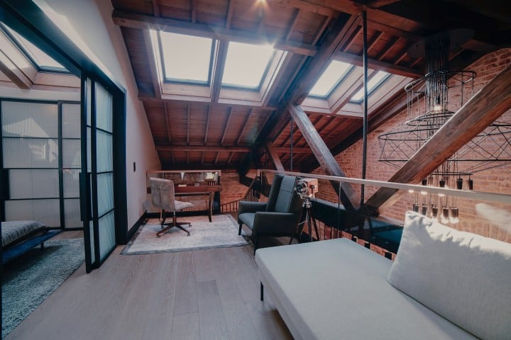 attic transformed into a guest room