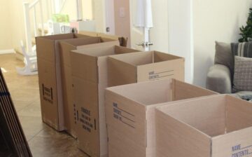 cardboard boxes in a house for a moving