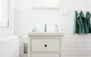 towel warmer in bathroom