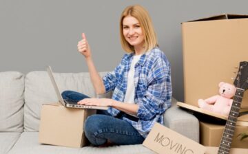 woman moving new house