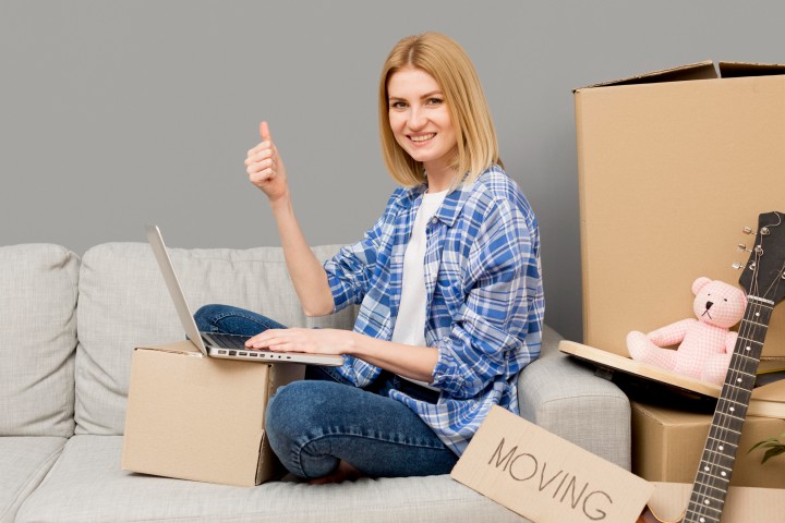 woman moving new house