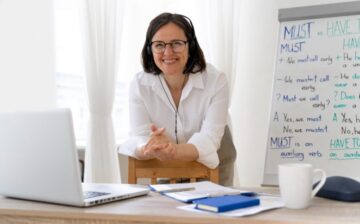 English teacher in classroom