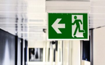 emergency sign on commercial building