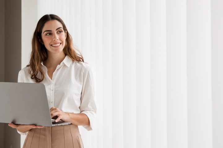 entrepreneurial woman with computer