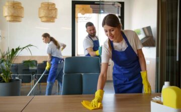 group of people doing deep cleaning