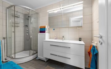house with glass shower