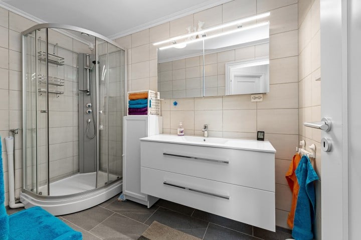 house with glass shower