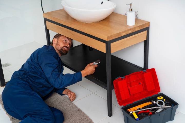 plumbing professional doing his job