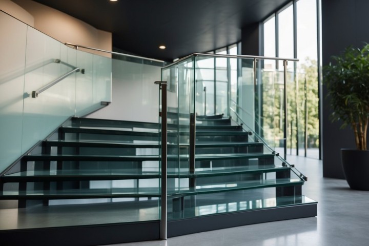 Glass Staircase with Frameless Balustrades
