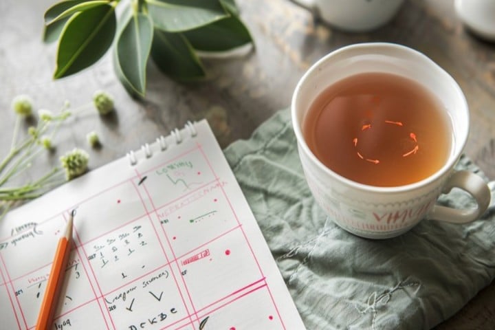 cup of tea with written tasks when carrying out a move