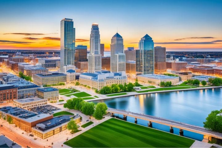 Milwaukee city seen from the real estate panorama