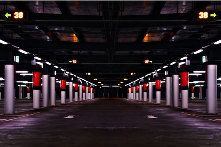 parking lot with security