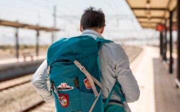 man with backpack for travel