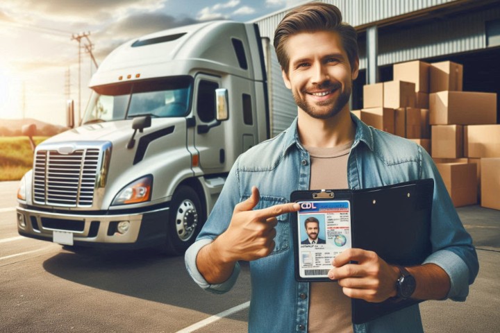 man with CDL certificate in hand