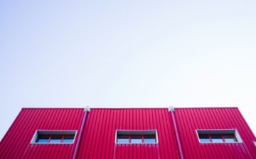 modular red buildings