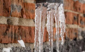 natural icicles hanging pipe