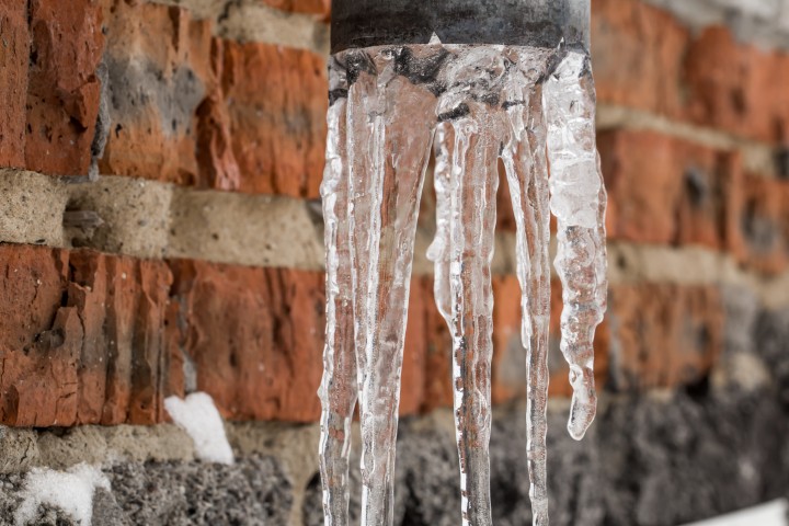 natural icicles hanging pipe