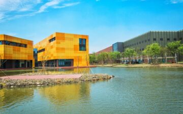 orange modular school buildings