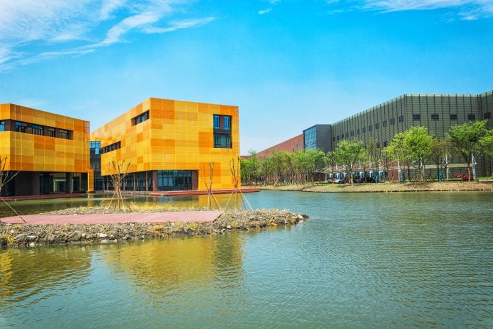 orange modular school buildings