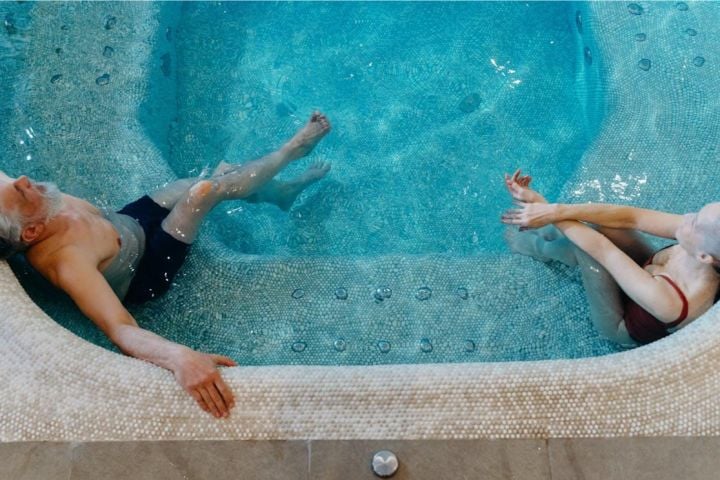 People enjoying the jacuzzi