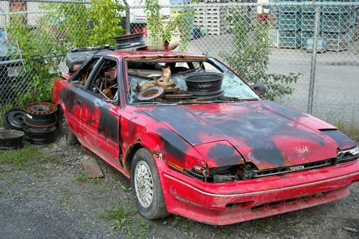 red ferrari salvage title