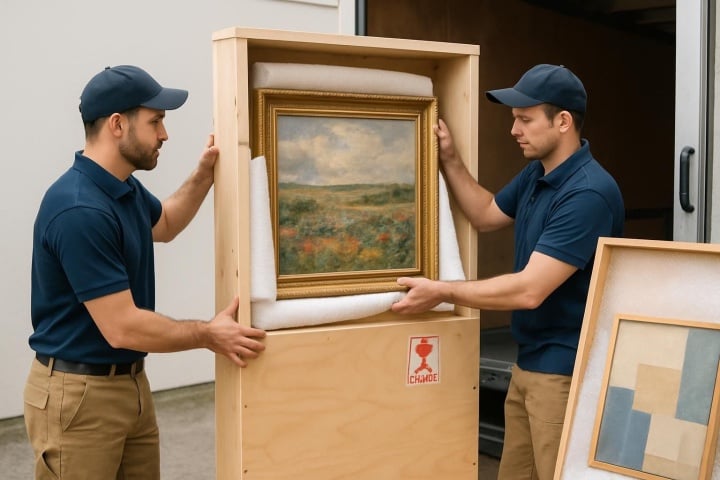 movers Pack Paintings for Safe Transport