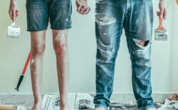 two painters painting