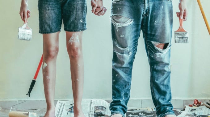 two painters painting